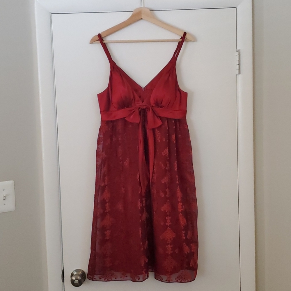 BCBG vintage red bow cocktail dress size 8